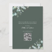 Elegant Greenery Eucalyptus Wedding Foto QR Code Save The Date (Rückseite)