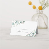Elegant Greenery Eucalyptus Wedding Platzkarte (Vorderseite)