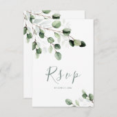 Elegant Greenery Eucalyptus Wedding RSVP Card (Vorne/Hinten)