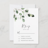 Elegant Greenery Eucalyptus Wedding RSVP Card (Rückseite)