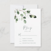 Elegant Greenery Eucalyptus Wedding RSVP Card Karte (Rückseite)