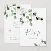 Elegant Greenery Eucalyptus Wedding RSVP Card Karte (Vorne/Hinten)
