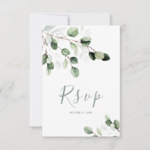 Elegant Greenery Eucalyptus Wedding RSVP Card