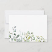 Elegant Greenery Eucalyptus Wedding RSVP Card Karte (Rückseite)
