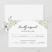 Elegant Greenery Eucalyptus Wedding RSVP Card Karte (Vorne/Hinten)