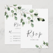 Elegant Greenery Eucalyptus Wedding RSVP Card Karte (Vorne/Hinten)