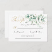 Elegant Greenery Eucalyptus Wedding RSVP Karte (Vorne/Hinten)