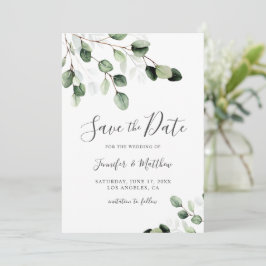 Elegant Greenery Eucalyptus Wedding Save The Date