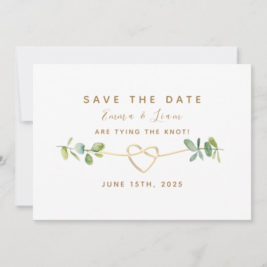 Elegant Greenery Eucalyptus Wedding Save The Date (Vorderseite)