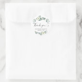 Elegant Greenery Eucalyptus Wedding Vielen Dank Runder Aufkleber (Tasche)