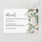 Elegant Greenery Eucalyptus White Rose Wedding Begleitkarte (Vorderseite)