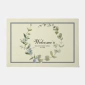 Elegant Greenery Eucalyptus Wreath Familie Willkom Fußmatte (Vorderseite)