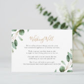 Elegant Greenery Eucalyptus wünscht gut Begleitkarte (Stehend Vorderseite)