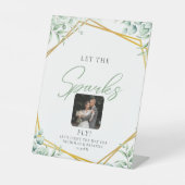 Elegant Greenery Eukalyptus Blätter Hochzeit funke Sockelschild (Vorderseite)