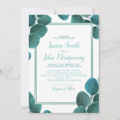 Elegant Greenery | Eukalyptus-Blätter Hochzeiten Einladung (Vorderseite)