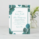 Elegant Greenery | Eukalyptus-Blätter Hochzeiten Einladung (Stehend Vorderseite)