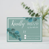 Elegant Greenery | Eukalyptus-Blätter HochzeitsrSV RSVP Karte (Stehend Vorderseite)