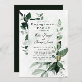 Elegant Greenery Eukalyptus Engagement Party Einladung (Vorne/Hinten)