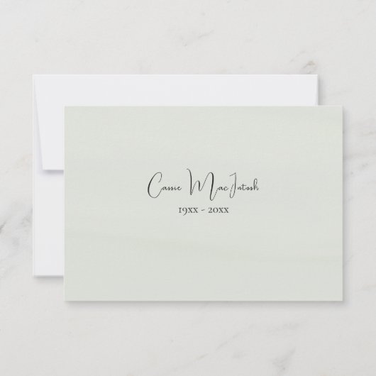 Elegant Greenery Eukalyptus Katholische Beerdigung Dankeskarte (Rückseite)