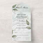 Elegant Greenery Eukalyptus wedding All In One Einladung (Innen Boden)