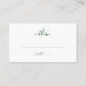 Elegant Greenery Flat Wedding Platzkarte (Vorderseite)