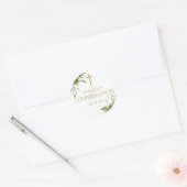 Elegant Greenery Floral Confirmation Fevor Runder Aufkleber (Umschlag)