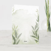 Elegant Greenery Floral Dankeschön Karte (Rückseite)