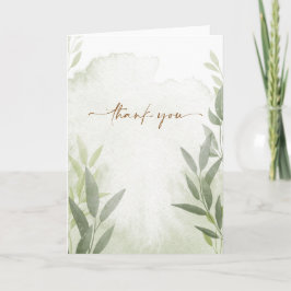 Elegant Greenery Floral Dankeschön Karte