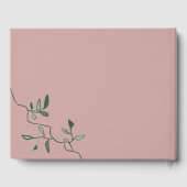 Elegant Greenery Floral Dusty Rose Wedding Gästebuch (Rückseite)