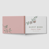 Elegant Greenery Floral Dusty Rose Wedding Gästebuch (Voll)
