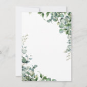 Elegant Greenery Floral Eucalyptus Wedding Einladung (Rückseite)