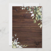 Elegant Greenery Floral Rustic Wood Wedding Einladung (Rückseite)
