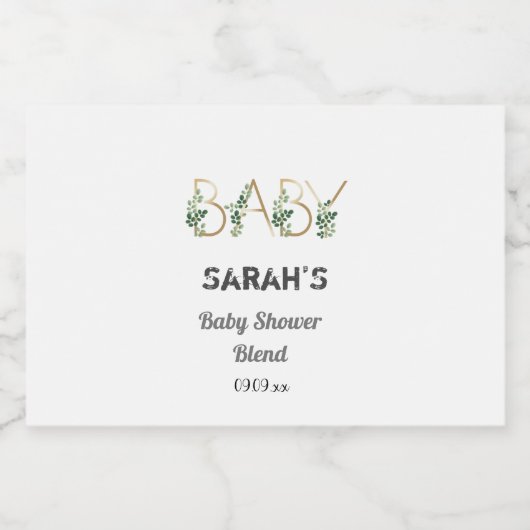 Elegant Greenery Floral Slogan Baby Shower Mini Alkoholflaschenetikett (Einzelnes Label)