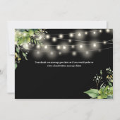 Elegant Greenery Floral String Lights Dankeskarte (Rückseite)