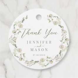 Elegant Greenery Floral Summer Wedding Vielen Dank Geschenkanhänger