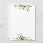 Elegant Greenery Floral Typografy Wedding Save The Date (Rückseite)