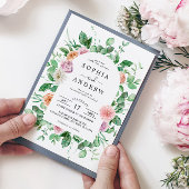 Elegant Greenery Floral Wedding Einladung