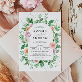 Elegant Greenery Floral Wedding Einladung