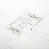 Elegant Greenery Floral Wedding Gold Folieneinladung (Gedreht)