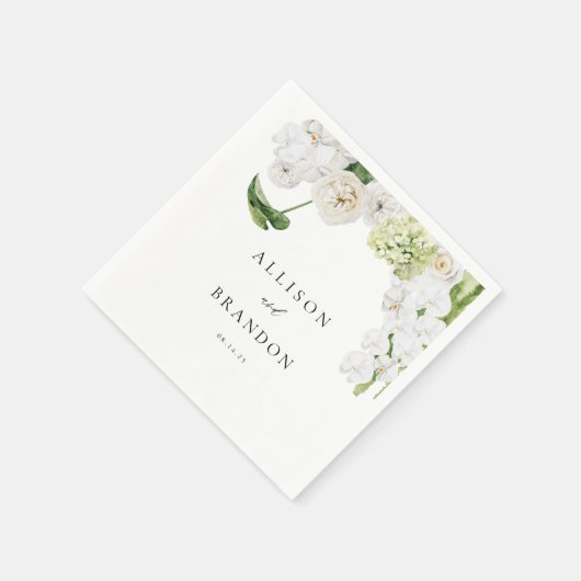 Elegant Greenery Floral Wedding Serviette (Ecke)
