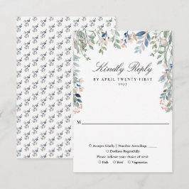 Elegant Greenery Floral Wildblumen Hochzeit RSVP Karte
