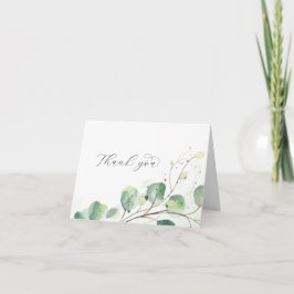 Elegant Greenery Folded Wedding Dankeschön Karte