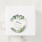 Elegant Greenery Foliage Baptisse Geschenkanhänger (Beispiel)