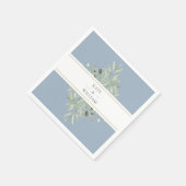 Elegant Greenery Foliage Dusty Blue Wedding Serviette (Ecke)