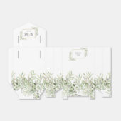 Elegant Greenery Foliage Monogram Wedding Geschenkschachtel (Ungefaltet)