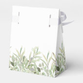 Elegant Greenery Foliage Monogram Wedding Geschenkschachtel (Rückseite)