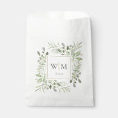 Elegant Greenery Foliage Monogram Wedding Geschenktütchen (Vorderseite)