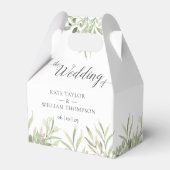 Elegant Greenery Foliage Script Wedding Geschenkschachtel (Vorderseite)