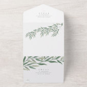 Elegant Greenery Foliage Wedding All In One Einladung (Außenbereich)
