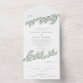 Elegant Greenery Foliage Wedding All In One Einladung (Innen Boden)